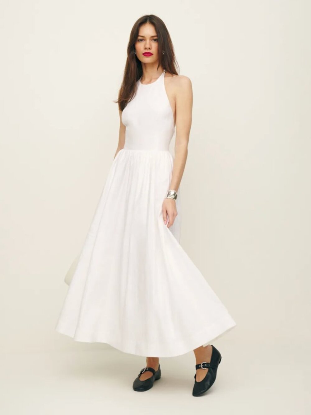 Reformation Percy Linen Dress Ivory - Size 6 - Picture 1 of 8